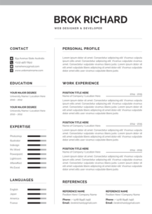 Main Page of Resume