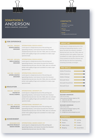 John A's Gold/Black Resume - Fairfax, VA