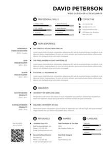 David P's Black/White Resume - Washington D.C.